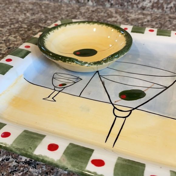 Ceramic Martini Happy Hour plate - Picture 2 of 4